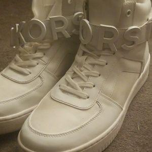 Michael Kors size 11 white leather high tops